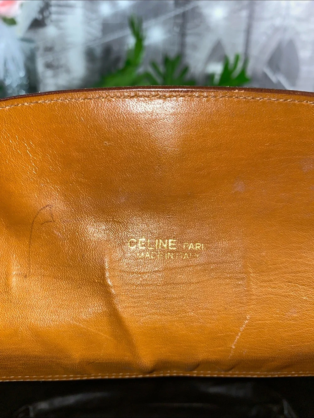 Authentic Vintage Celine Macadam Tan Brown coated Canvas & Leather Shoulder Bag